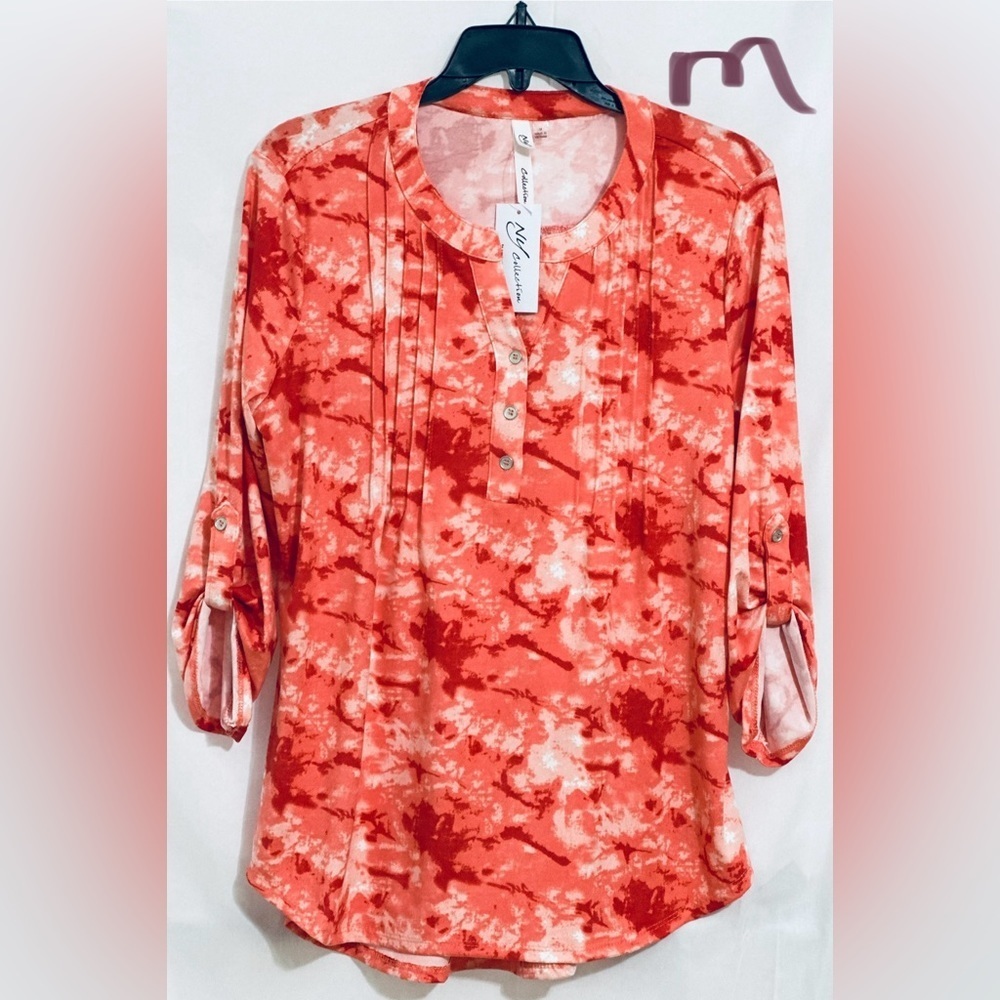 LADIES PINK, BURGUNDY & WHITE TOP